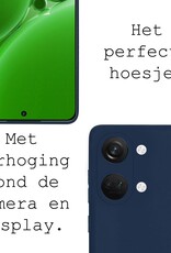 BASEY. Hoes Geschikt voor OnePlus Nord 3 Hoesje Siliconen Back Cover Case Met 2x Screenprotector - Hoesje Geschikt voor OnePlus Nord 3 Hoes Cover Hoesje - Donkerblauw