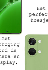 BASEY. Hoes Geschikt voor OnePlus Nord 3 Hoesje Siliconen Back Cover Case Met 2x Screenprotector - Hoesje Geschikt voor OnePlus Nord 3 Hoes Cover Hoesje - Groen