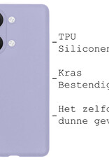 BASEY. Hoes Geschikt voor OnePlus Nord 3 Hoesje Siliconen Back Cover Case Met 2x Screenprotector - Hoesje Geschikt voor OnePlus Nord 3 Hoes Cover Hoesje - Lila
