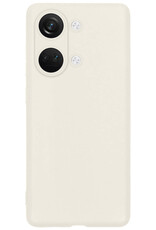BASEY. Hoes Geschikt voor OnePlus Nord 3 Hoesje Siliconen Back Cover Case Met 2x Screenprotector - Hoesje Geschikt voor OnePlus Nord 3 Hoes Cover Hoesje - Wit