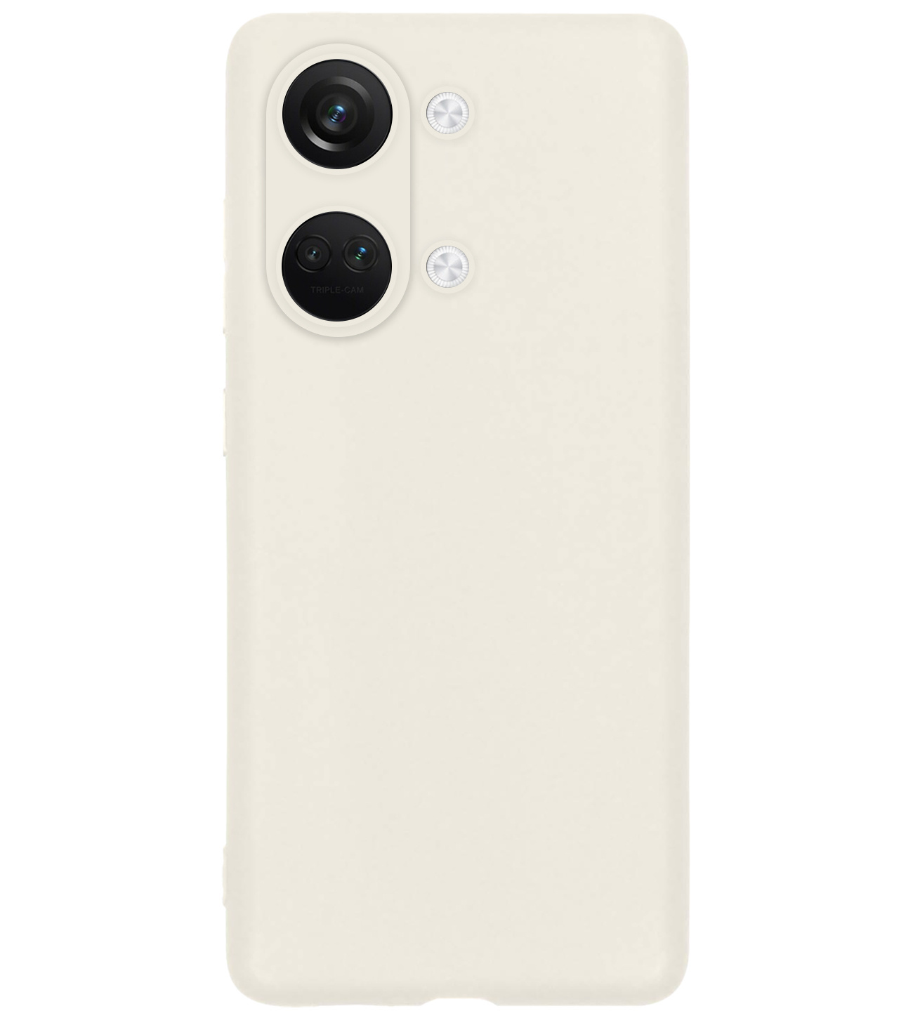 BASEY. Hoes Geschikt voor OnePlus Nord 3 Hoesje Siliconen Back Cover Case Met 2x Screenprotector - Hoesje Geschikt voor OnePlus Nord 3 Hoes Cover Hoesje - Wit