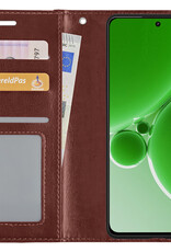 BASEY. Hoes Geschikt voor OnePlus Nord 3 Hoesje Bookcase Hoes Flip Case Book Cover Met Screenprotector - Hoesje Geschikt voor OnePlus Nord 3 Hoes Book Case Hoesje - Bruin