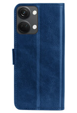 BASEY. Hoes Geschikt voor OnePlus Nord 3 Hoesje Bookcase Hoes Flip Case Book Cover Met Screenprotector - Hoesje Geschikt voor OnePlus Nord 3 Hoes Book Case Hoesje - Donkerblauw
