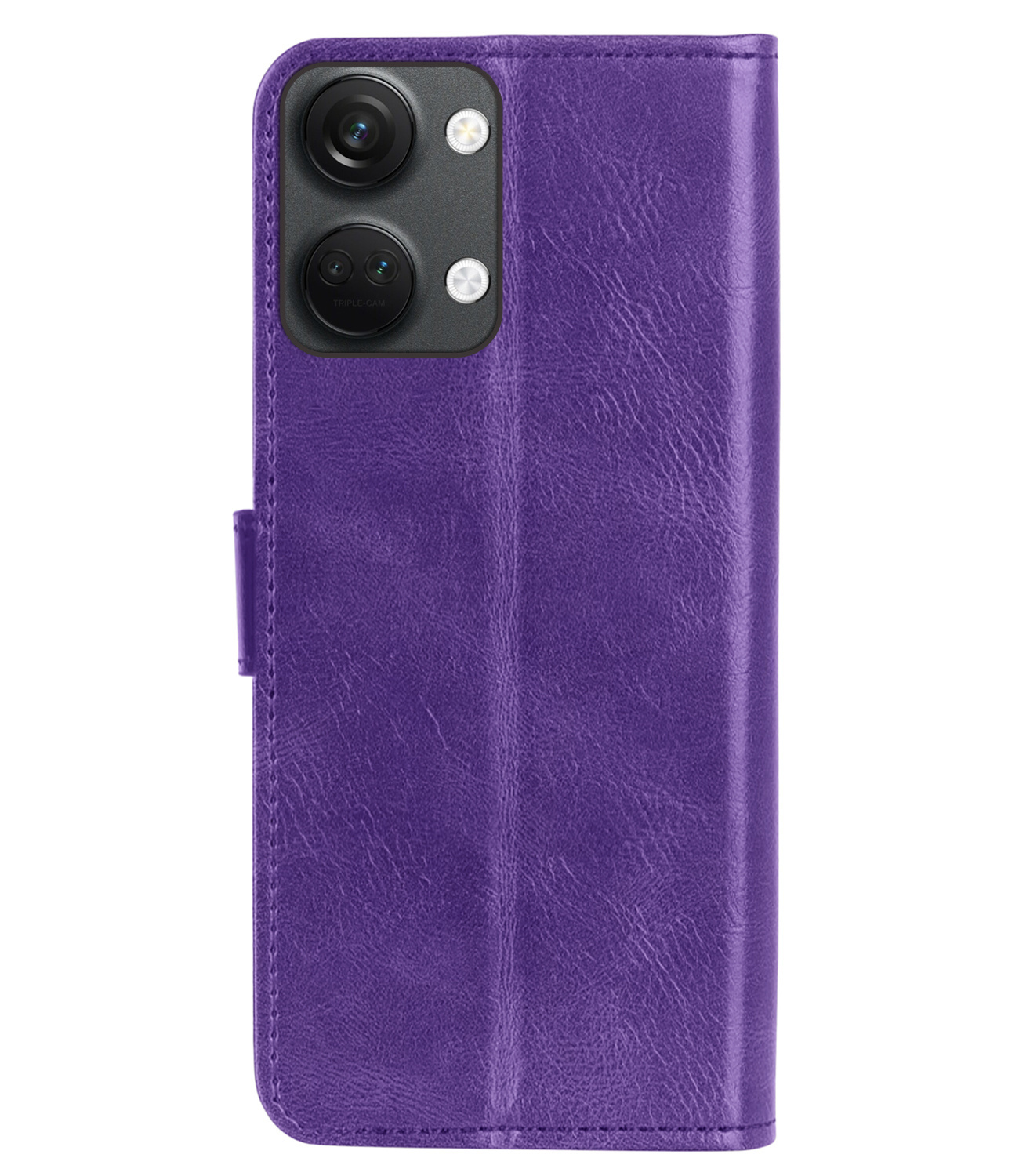 BASEY. Hoes Geschikt voor OnePlus Nord 3 Hoesje Bookcase Hoes Flip Case Book Cover Met Screenprotector - Hoesje Geschikt voor OnePlus Nord 3 Hoes Book Case Hoesje - Paars