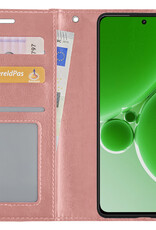 BASEY. Hoes Geschikt voor OnePlus Nord 3 Hoesje Bookcase Hoes Flip Case Book Cover Met Screenprotector - Hoesje Geschikt voor OnePlus Nord 3 Hoes Book Case Hoesje - Rosé goud