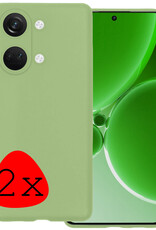 BASEY. Hoes Geschikt voor OnePlus Nord 3 Hoesje Siliconen Back Cover Case - Hoesje Geschikt voor OnePlus Nord 3 Hoes Cover Hoesje - Groen - 2 Stuks