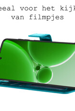 BASEY. Hoes Geschikt voor OnePlus Nord 3 Hoesje Bookcase Hoes Flip Case Book Cover Met Screenprotector - Hoesje Geschikt voor OnePlus Nord 3 Hoes Book Case Hoesje - Turquoise