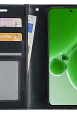 BASEY. Hoes Geschikt voor OnePlus Nord 3 Hoesje Bookcase Hoes Flip Case Book Cover Met Screenprotector - Hoesje Geschikt voor OnePlus Nord 3 Hoes Book Case Hoesje - Zwart