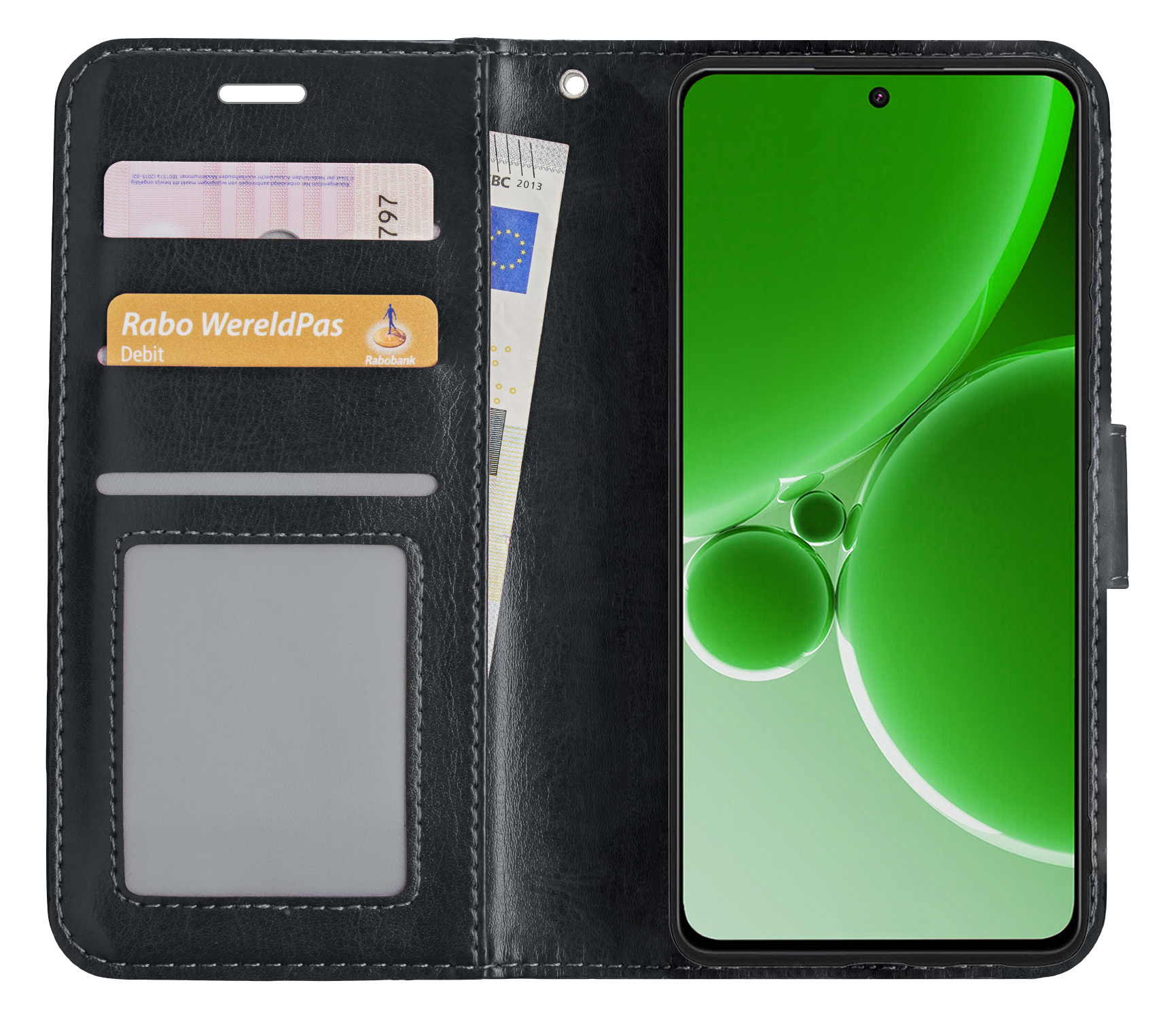 BASEY. Hoes Geschikt voor OnePlus Nord 3 Hoesje Bookcase Hoes Flip Case Book Cover Met Screenprotector - Hoesje Geschikt voor OnePlus Nord 3 Hoes Book Case Hoesje - Zwart