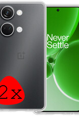 BASEY. Hoes Geschikt voor OnePlus Nord 3 Hoesje Siliconen Back Cover Case - Hoesje Geschikt voor OnePlus Nord 3 Hoes Cover Hoesje - Transparant - 2 Stuks
