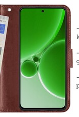 BASEY. Hoes Geschikt voor OnePlus Nord 3 Hoesje Bookcase Hoes Flip Case Book Cover Met 2x Screenprotector - Hoesje Geschikt voor OnePlus Nord 3 Hoes Book Case Hoesje - Bruin