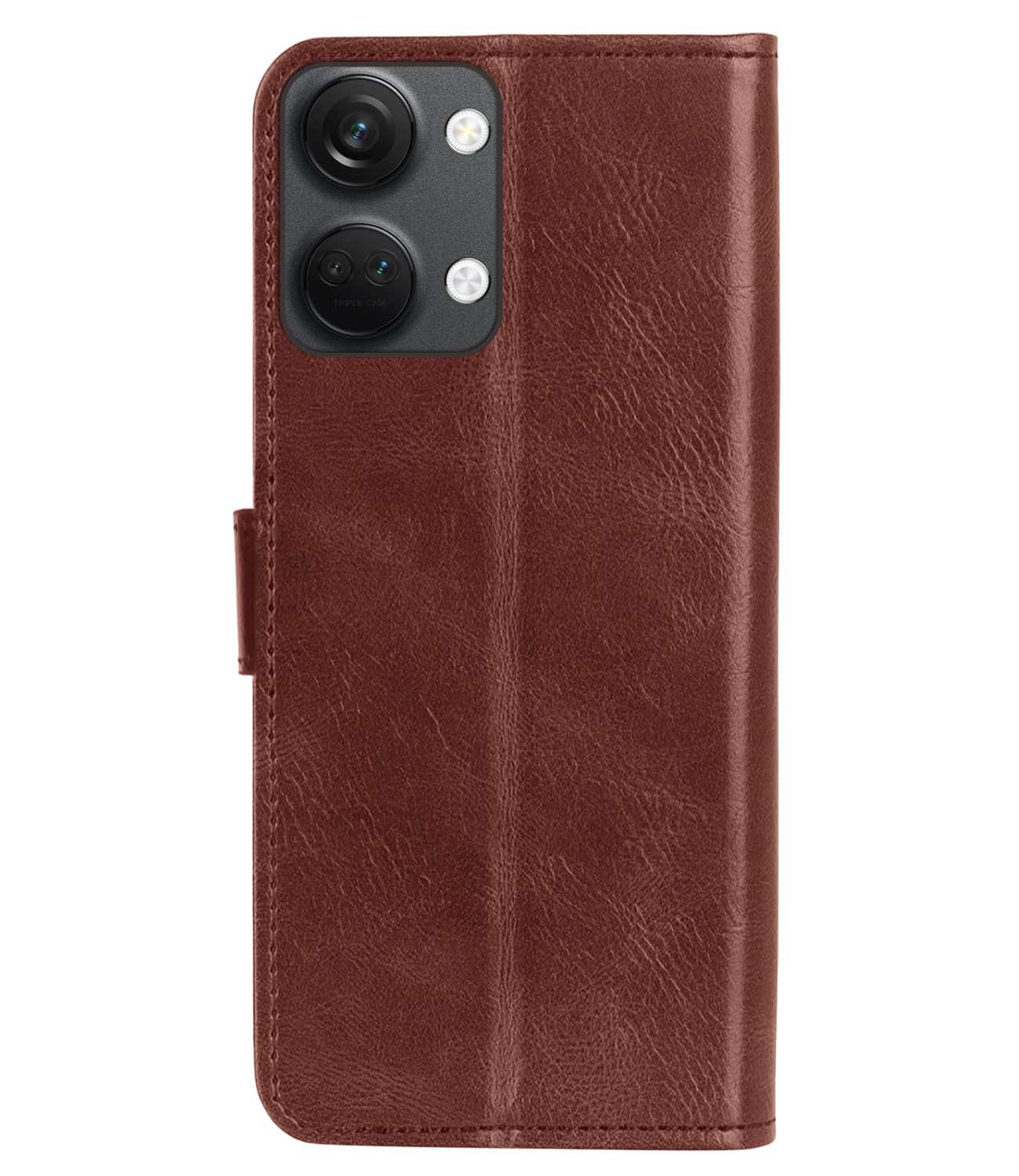 BASEY. Hoes Geschikt voor OnePlus Nord 3 Hoesje Bookcase Hoes Flip Case Book Cover Met 2x Screenprotector - Hoesje Geschikt voor OnePlus Nord 3 Hoes Book Case Hoesje - Bruin