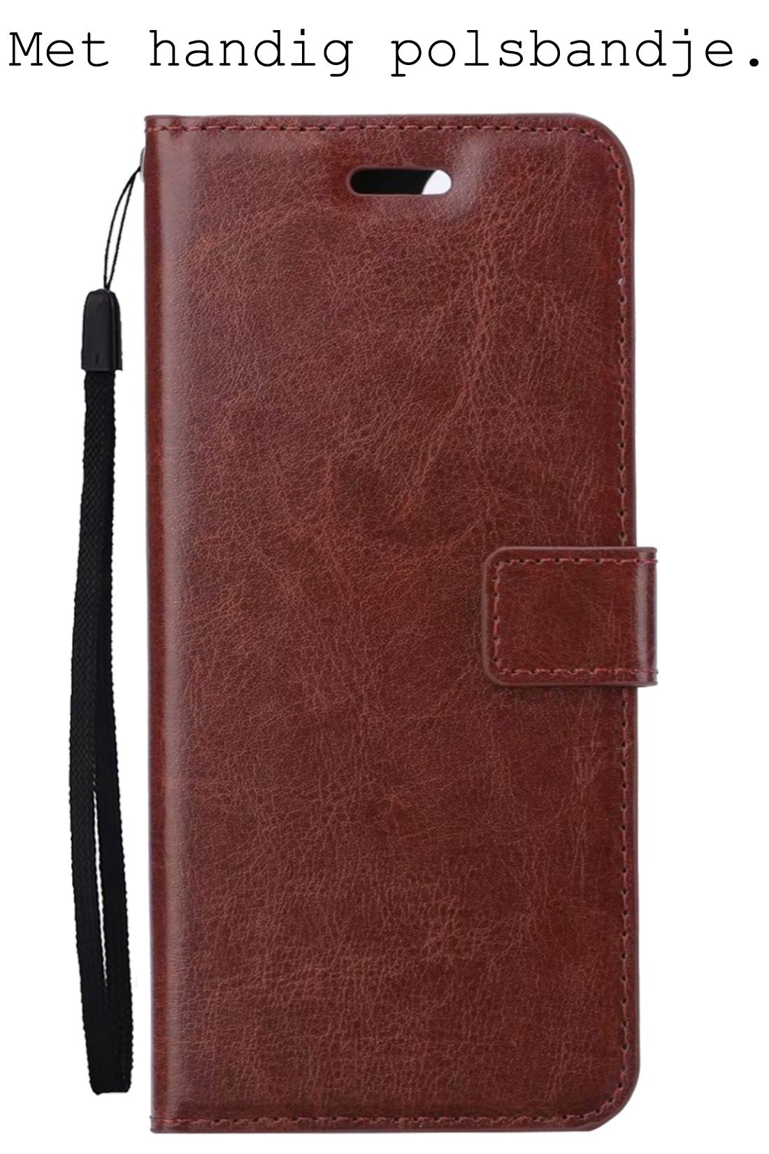 BASEY. Hoes Geschikt voor OnePlus Nord 3 Hoesje Bookcase Hoes Flip Case Book Cover Met 2x Screenprotector - Hoesje Geschikt voor OnePlus Nord 3 Hoes Book Case Hoesje - Bruin