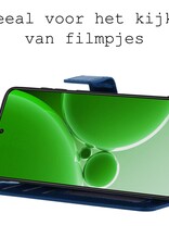 BASEY. Hoes Geschikt voor OnePlus Nord 3 Hoesje Bookcase Hoes Flip Case Book Cover Met 2x Screenprotector - Hoesje Geschikt voor OnePlus Nord 3 Hoes Book Case Hoesje - Donkerblauw