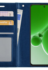 BASEY. Hoes Geschikt voor OnePlus Nord 3 Hoesje Bookcase Hoes Flip Case Book Cover Met 2x Screenprotector - Hoesje Geschikt voor OnePlus Nord 3 Hoes Book Case Hoesje - Donkerblauw