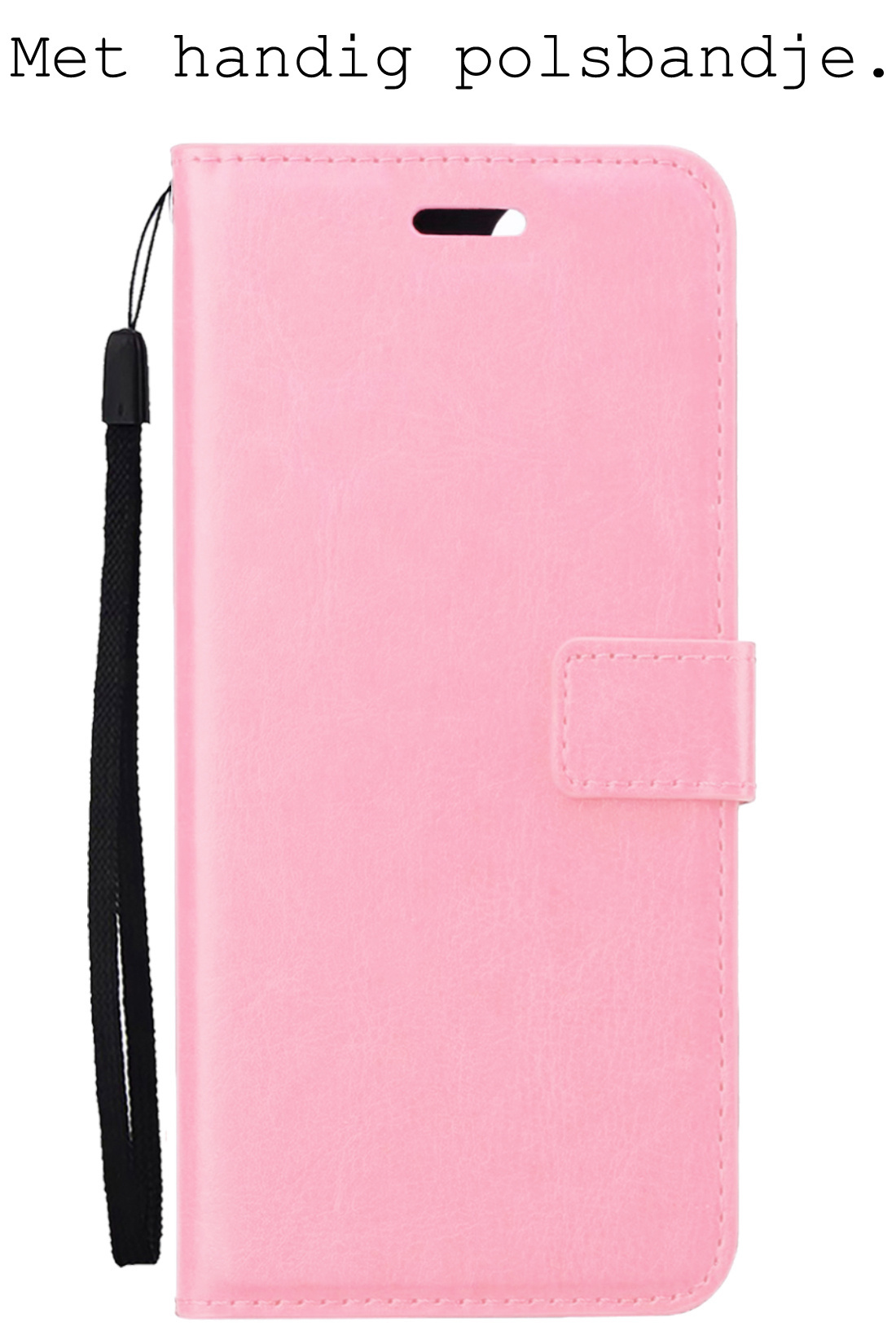 BASEY. Hoes Geschikt voor OnePlus Nord 3 Hoesje Bookcase Hoes Flip Case Book Cover Met 2x Screenprotector - Hoesje Geschikt voor OnePlus Nord 3 Hoes Book Case Hoesje - Lichtroze