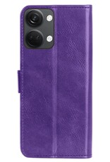 BASEY. Hoes Geschikt voor OnePlus Nord 3 Hoesje Bookcase Hoes Flip Case Book Cover Met 2x Screenprotector - Hoesje Geschikt voor OnePlus Nord 3 Hoes Book Case Hoesje - Paars