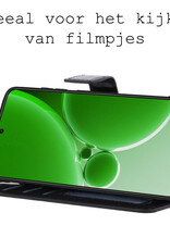 BASEY. Hoes Geschikt voor OnePlus Nord 3 Hoesje Bookcase Hoes Flip Case Book Cover Met 2x Screenprotector - Hoesje Geschikt voor OnePlus Nord 3 Hoes Book Case Hoesje - Zwart