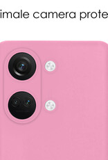 NoXx Hoes Geschikt voor OnePlus Nord 3 Hoesje Cover Siliconen Back Case Hoes - Lichtroze - 2x