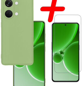 BASEY. BASEY. OnePlus Nord 3 Hoesje Siliconen Met Screenprotector - Groen