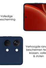 NoXx Hoes Geschikt voor OnePlus Nord 3 Hoesje Cover Siliconen Back Case Hoes Met Screenprotector - Donkerblauw