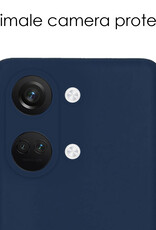 NoXx Hoes Geschikt voor OnePlus Nord 3 Hoesje Cover Siliconen Back Case Hoes Met Screenprotector - Donkerblauw