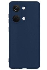 NoXx Hoes Geschikt voor OnePlus Nord 3 Hoesje Cover Siliconen Back Case Hoes Met Screenprotector - Donkerblauw