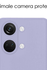 NoXx Hoes Geschikt voor OnePlus Nord 3 Hoesje Cover Siliconen Back Case Hoes Met Screenprotector - Lila