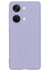 NoXx Hoes Geschikt voor OnePlus Nord 3 Hoesje Cover Siliconen Back Case Hoes Met Screenprotector - Lila