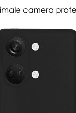NoXx Hoes Geschikt voor OnePlus Nord 3 Hoesje Cover Siliconen Back Case Hoes Met Screenprotector - Zwart