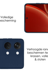 NoXx Hoes Geschikt voor OnePlus Nord 3 Hoesje Cover Siliconen Back Case Hoes Met 2x Screenprotector - Donkerblauw