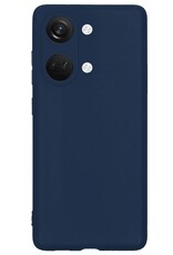 NoXx Hoes Geschikt voor OnePlus Nord 3 Hoesje Cover Siliconen Back Case Hoes Met 2x Screenprotector - Donkerblauw