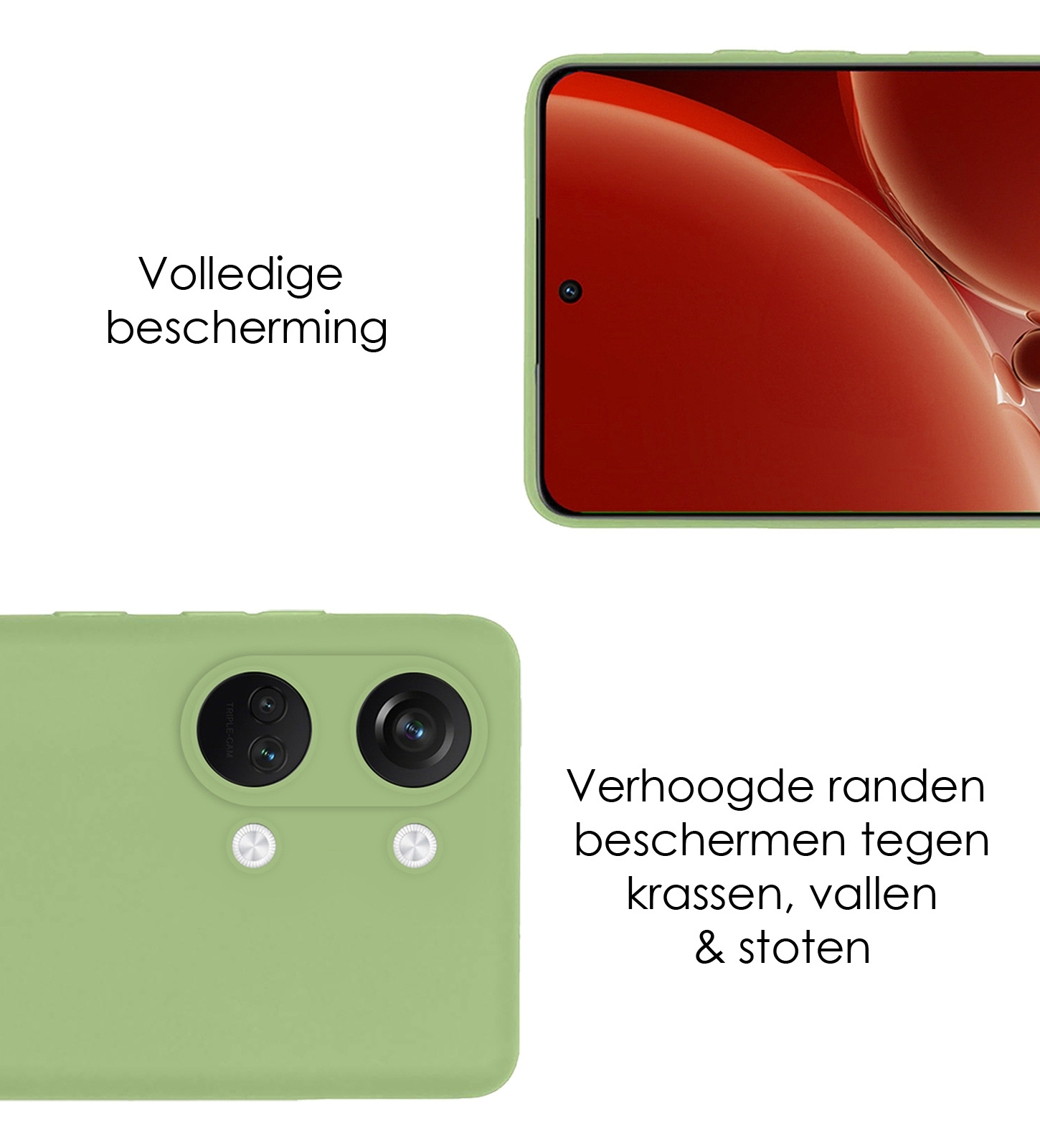 NoXx Hoes Geschikt voor OnePlus Nord 3 Hoesje Cover Siliconen Back Case Hoes Met 2x Screenprotector - Groen