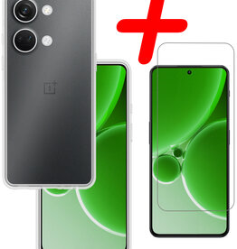 BASEY. BASEY. OnePlus Nord 3 Hoesje Siliconen Met Screenprotector - Transparant
