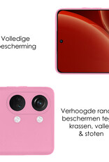 NoXx Hoes Geschikt voor OnePlus Nord 3 Hoesje Cover Siliconen Back Case Hoes Met 2x Screenprotector - Lichtroze
