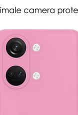 NoXx Hoes Geschikt voor OnePlus Nord 3 Hoesje Cover Siliconen Back Case Hoes Met 2x Screenprotector - Lichtroze