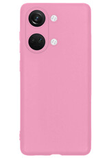NoXx Hoes Geschikt voor OnePlus Nord 3 Hoesje Cover Siliconen Back Case Hoes Met 2x Screenprotector - Lichtroze