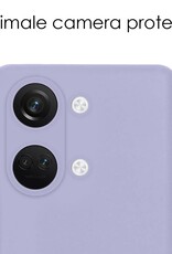 NoXx Hoes Geschikt voor OnePlus Nord 3 Hoesje Cover Siliconen Back Case Hoes Met 2x Screenprotector - Lila