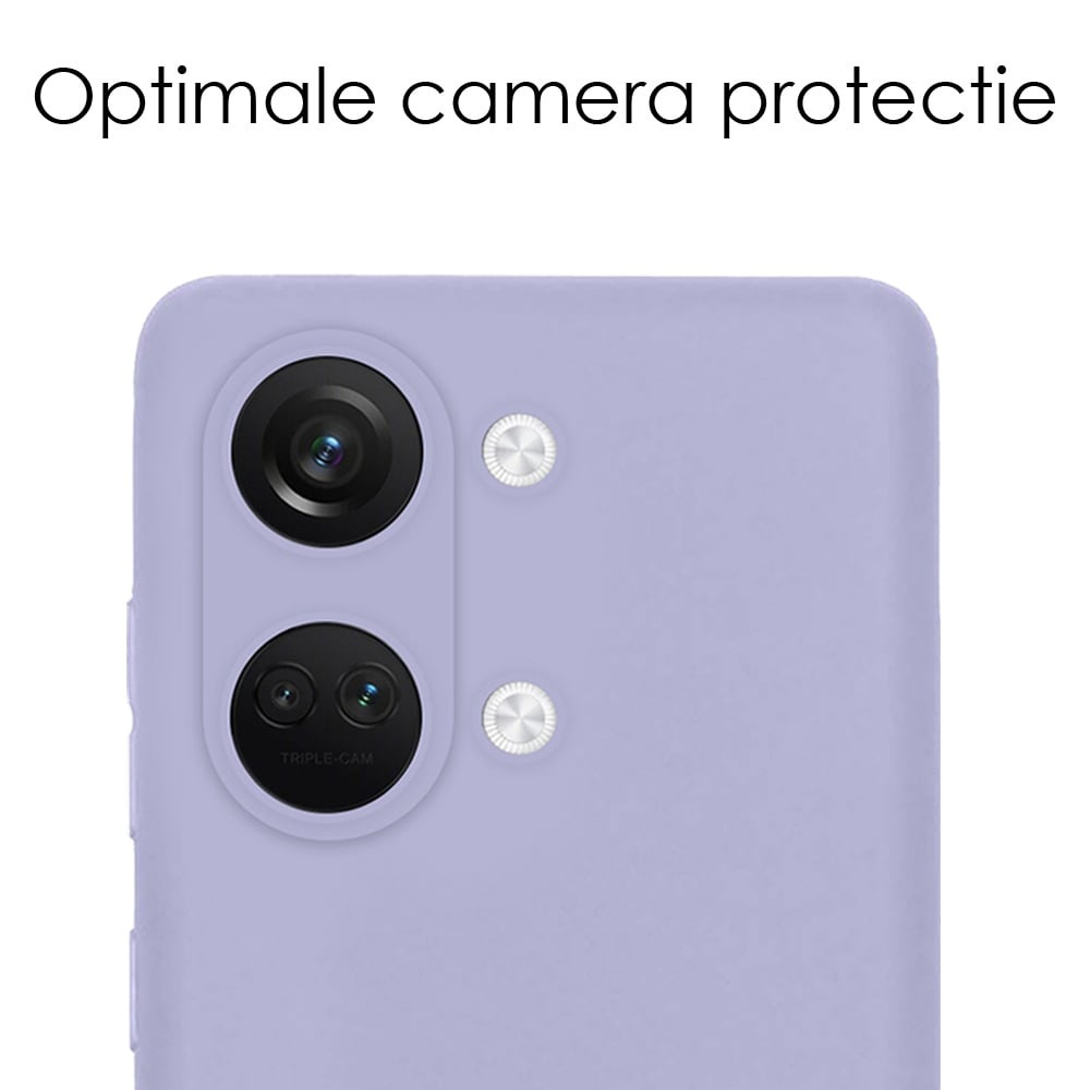 NoXx Hoes Geschikt voor OnePlus Nord 3 Hoesje Cover Siliconen Back Case Hoes Met 2x Screenprotector - Lila
