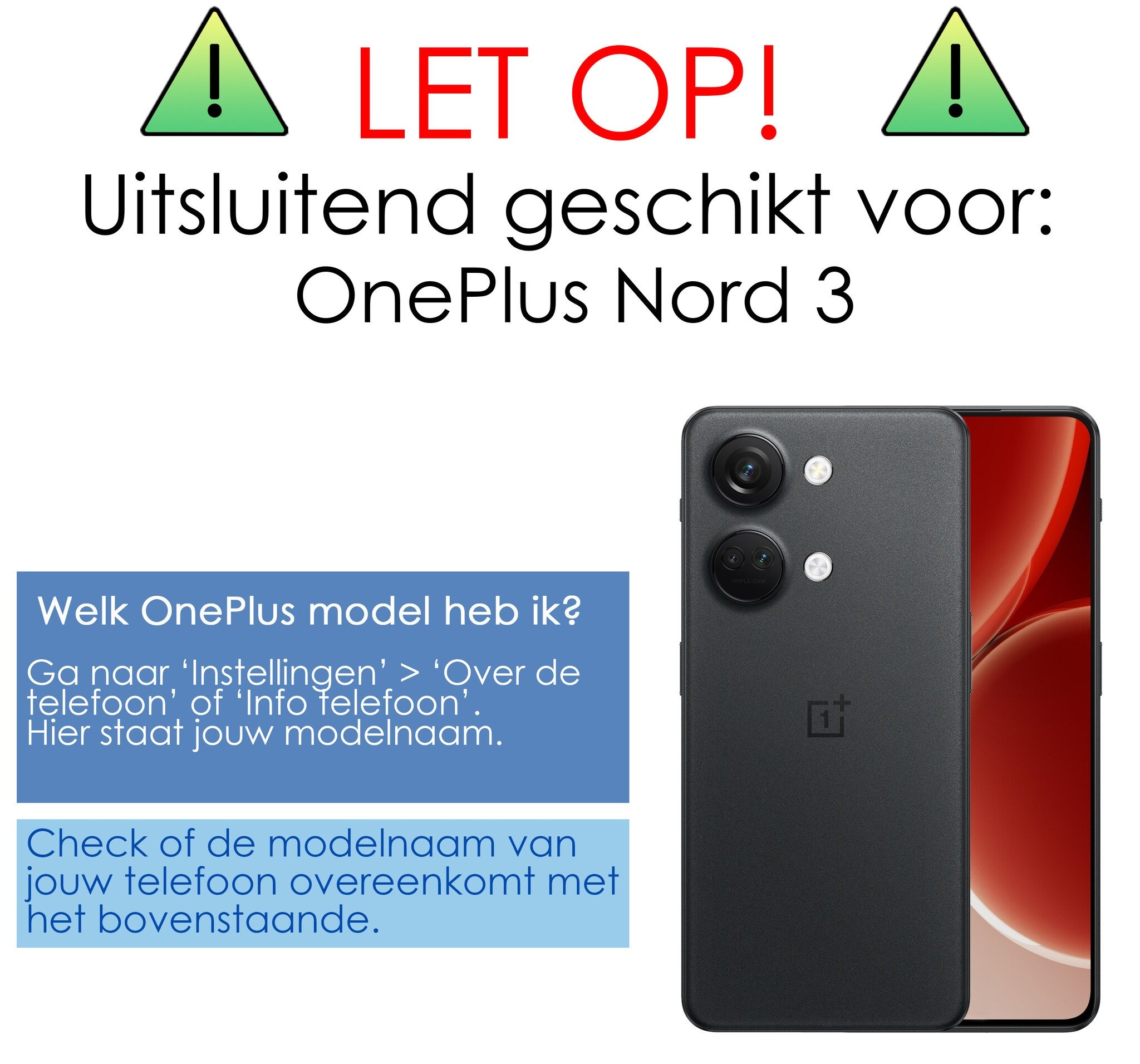 NoXx Hoes Geschikt voor OnePlus Nord 3 Hoesje Cover Siliconen Back Case Hoes Met 2x Screenprotector - Rood