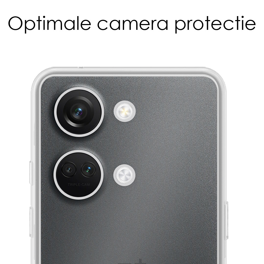 NoXx Hoes Geschikt voor OnePlus Nord 3 Hoesje Cover Siliconen Back Case Hoes Met 2x Screenprotector - Transparant