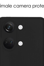 NoXx Hoes Geschikt voor OnePlus Nord 3 Hoesje Cover Siliconen Back Case Hoes Met 2x Screenprotector - Zwart