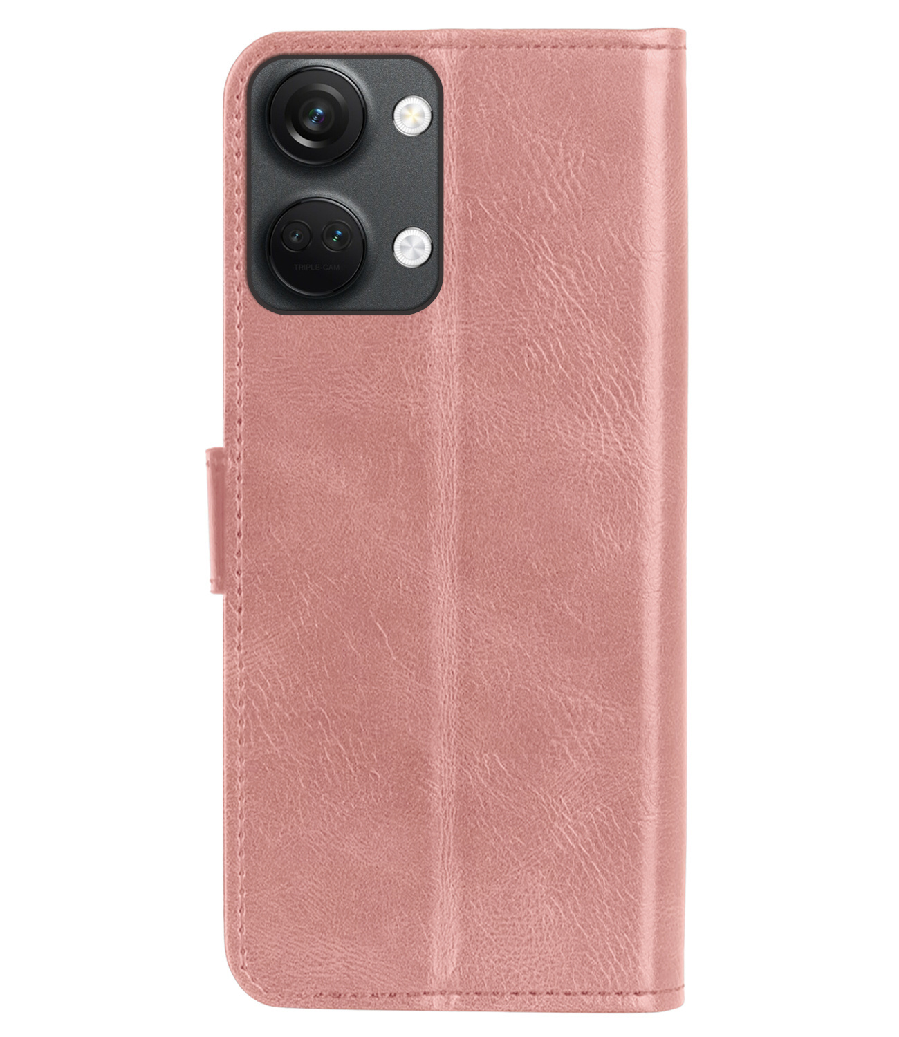 NoXx Hoes Geschikt voor OnePlus Nord 3 Hoesje Book Case Hoes Flip Cover Wallet Bookcase Met Screenprotector - Rosé goud