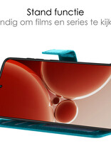 NoXx Hoes Geschikt voor OnePlus Nord 3 Hoesje Book Case Hoes Flip Cover Wallet Bookcase Met Screenprotector - Turquoise