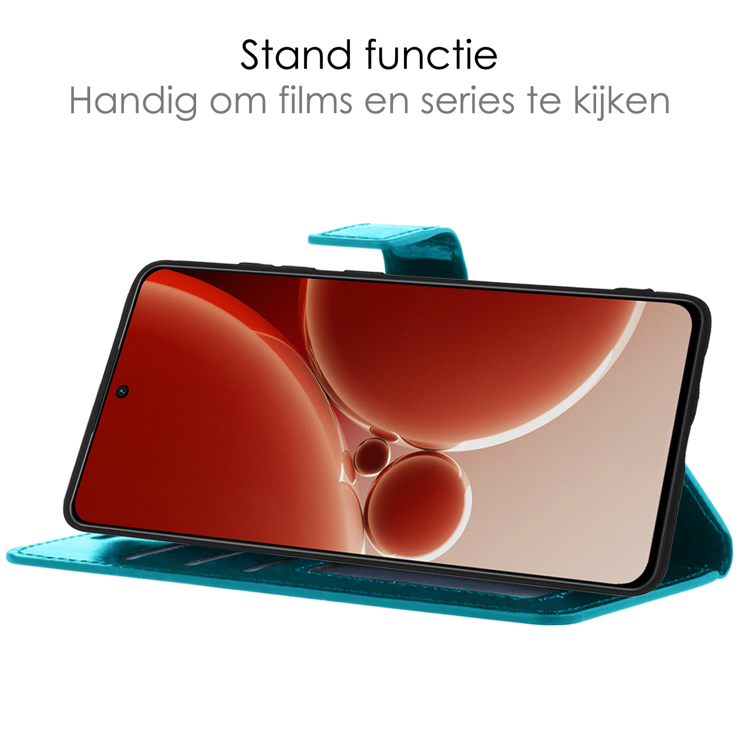 NoXx Hoes Geschikt voor OnePlus Nord 3 Hoesje Book Case Hoes Flip Cover Wallet Bookcase Met Screenprotector - Turquoise