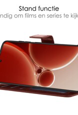 NoXx Hoes Geschikt voor OnePlus Nord 3 Hoesje Book Case Hoes Flip Cover Wallet Bookcase Met 2x Screenprotector - Bruin