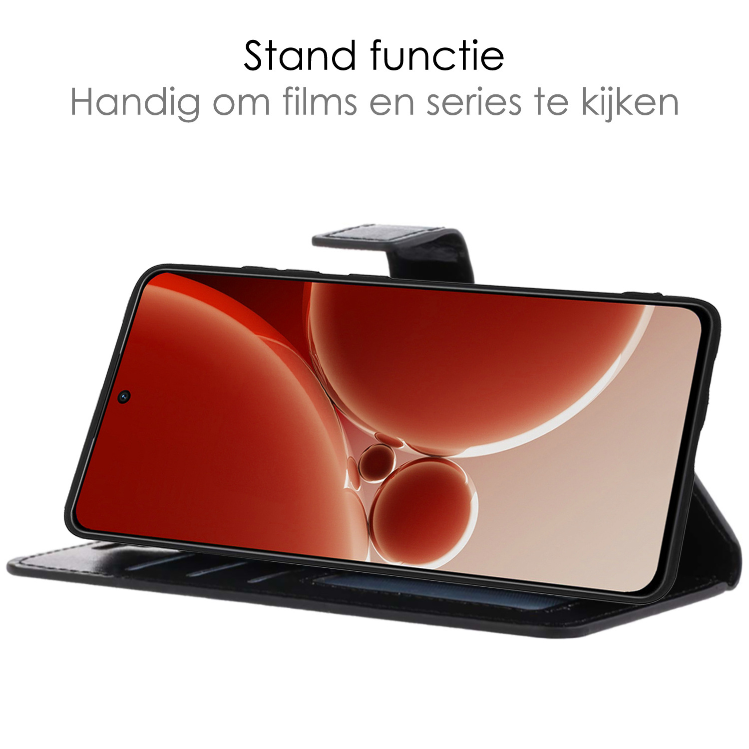 NoXx Hoes Geschikt voor OnePlus Nord 3 Hoesje Book Case Hoes Flip Cover Wallet Bookcase Met 2x Screenprotector - Zwart