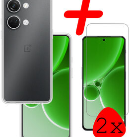 BASEY. BASEY. OnePlus Nord 3 Hoesje Siliconen Met 2x Screenprotector - Transparant