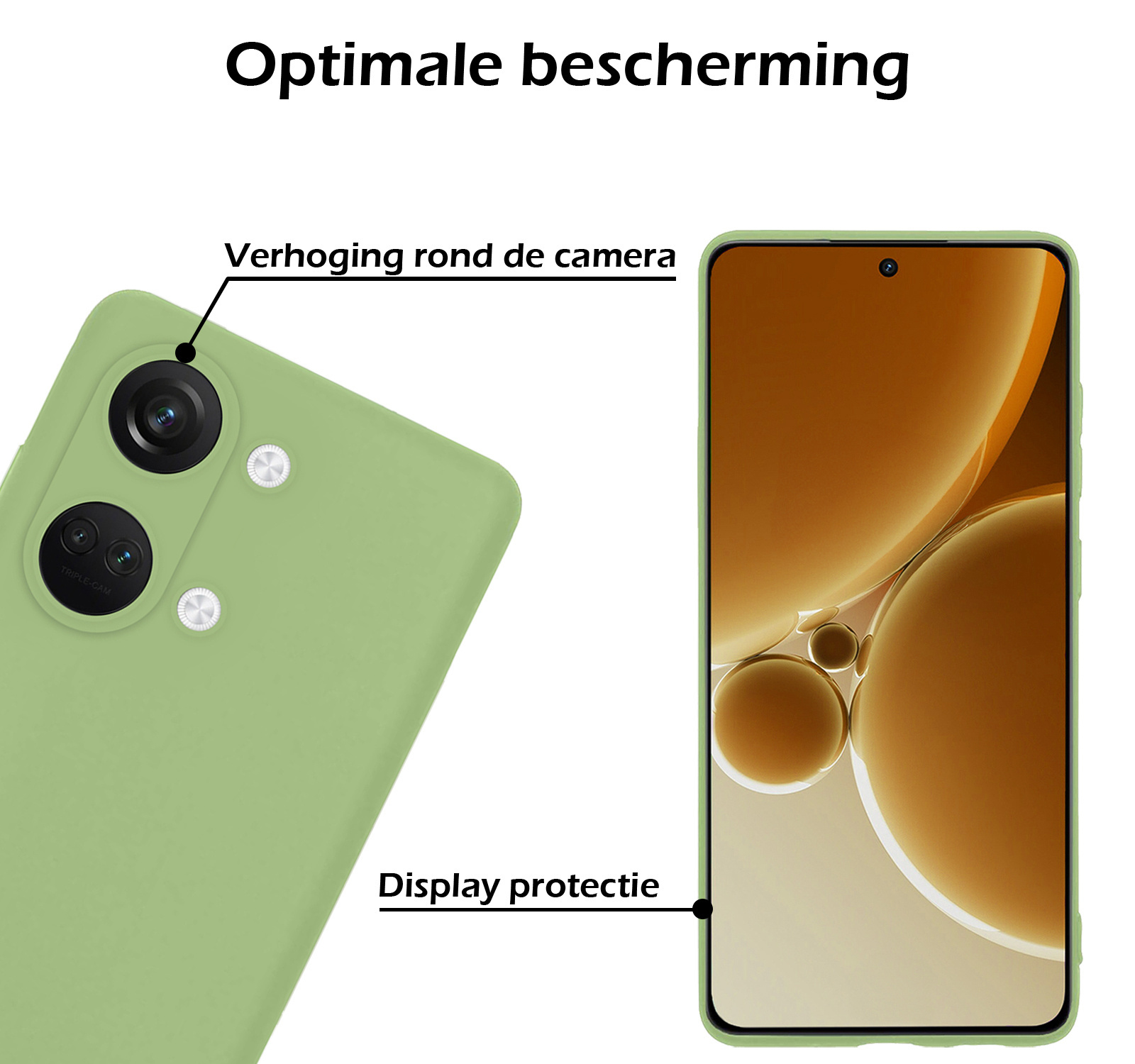 Nomfy Hoesje Geschikt voor OnePlus Nord 3 Hoesje Siliconen Cover Case - Hoes Geschikt voor OnePlus Nord 3 Hoes Back Case - 2-PACK - Groen