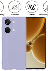 Nomfy Hoesje Geschikt voor OnePlus Nord 3 Hoesje Siliconen Cover Case - Hoes Geschikt voor OnePlus Nord 3 Hoes Back Case - 2-PACK - Lila